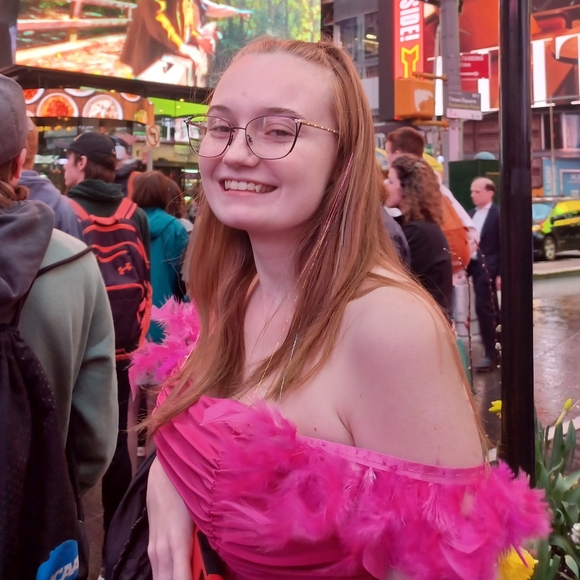Hot Pink Feather Prom/Pageant Dress - Picture 3 of 5
